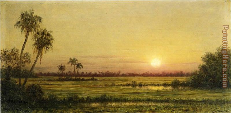 Sunset in Florida painting - Martin Johnson Heade Sunset in Florida art painting